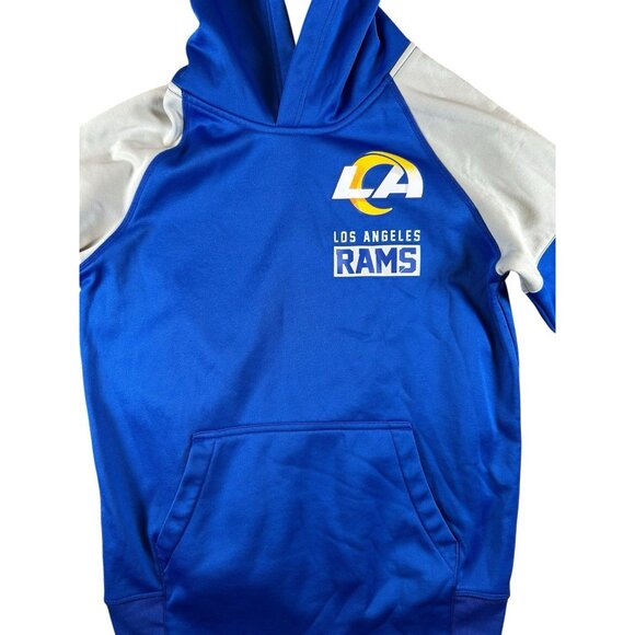 LA Rams NFL Team Apparel Youth Hoodie Sz L 14/16 Blue Gray Los Angeles RAMS - Picture 1 of 7